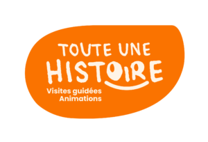 Logo Toute une Histoire sur fond orange