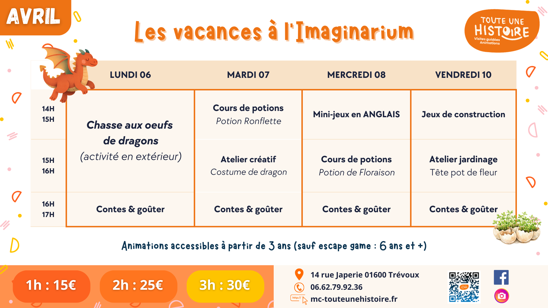 Avril 2026 - Les Vacances à l'Imaginarium