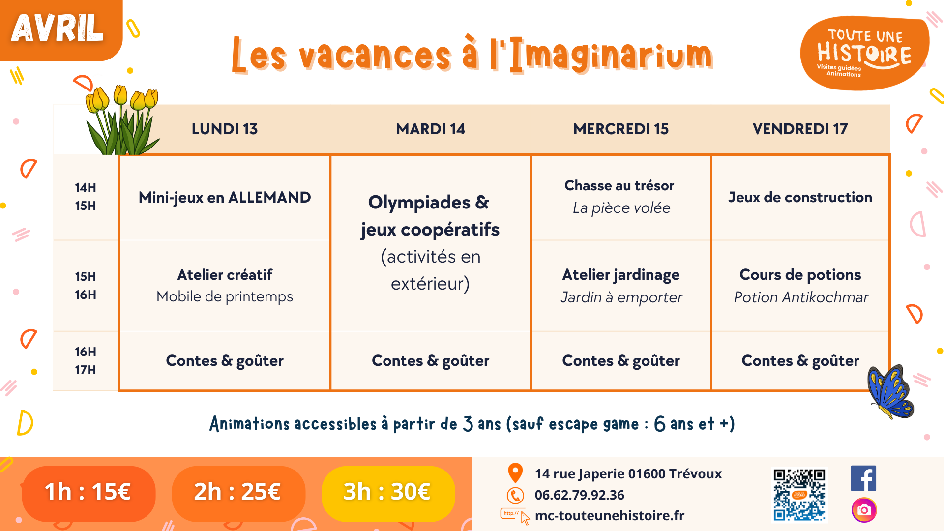 Avril 2026 - Les Vacances à l'Imaginarium